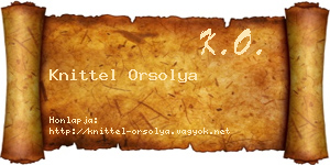 Knittel Orsolya névjegykártya